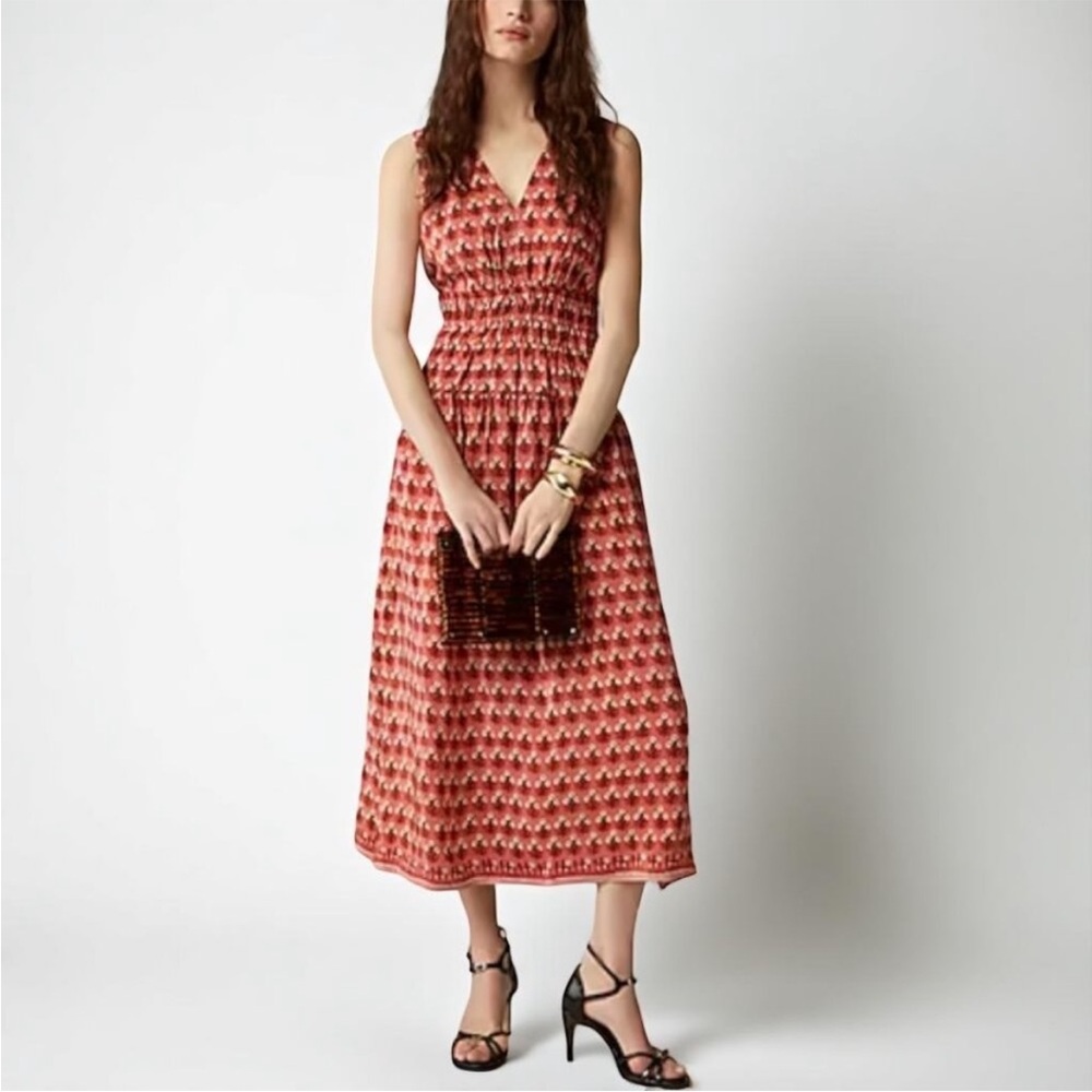 NWT J. Crew Hyacinth dress in block-print crepe de chine Sz S